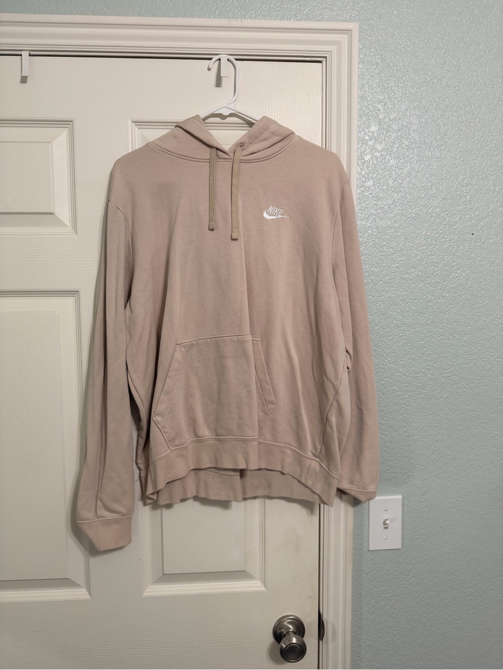 Nike Beige Hoodie with White Swoosh